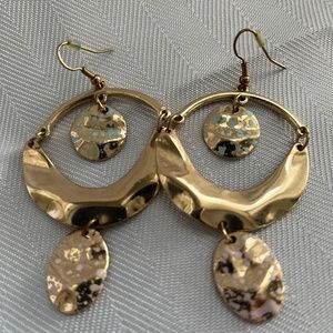 Gold dangling earrings
